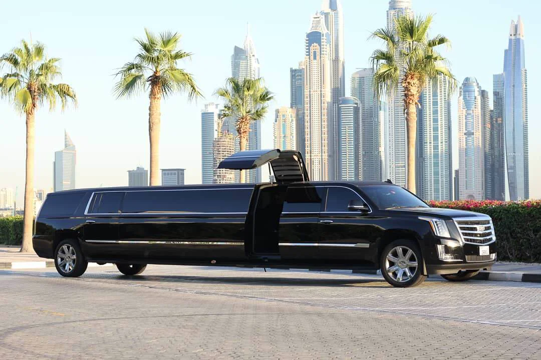 Black Panther stretch limousine in Dubai — Black Panther limousine — exterior and interior gallery photo 2