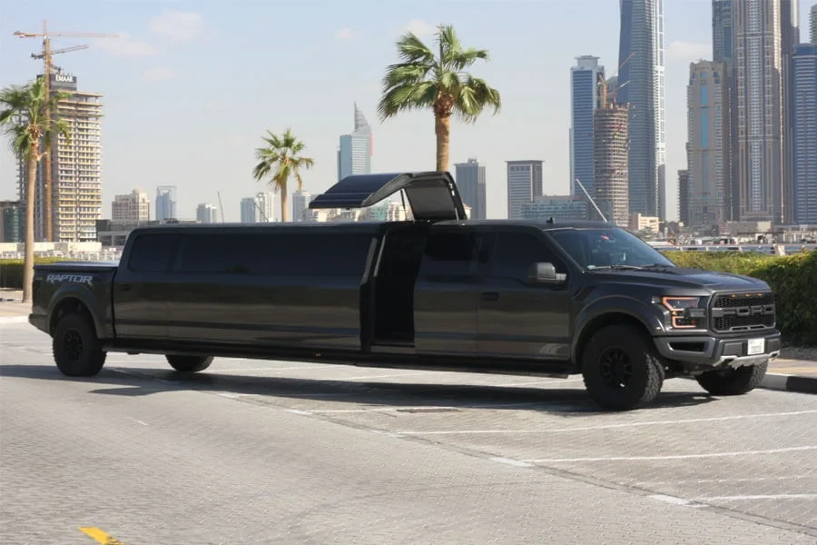 Ford Raptor stretch limousine in Dubai — Ford Raptor limousine — exterior and interior gallery photo 2