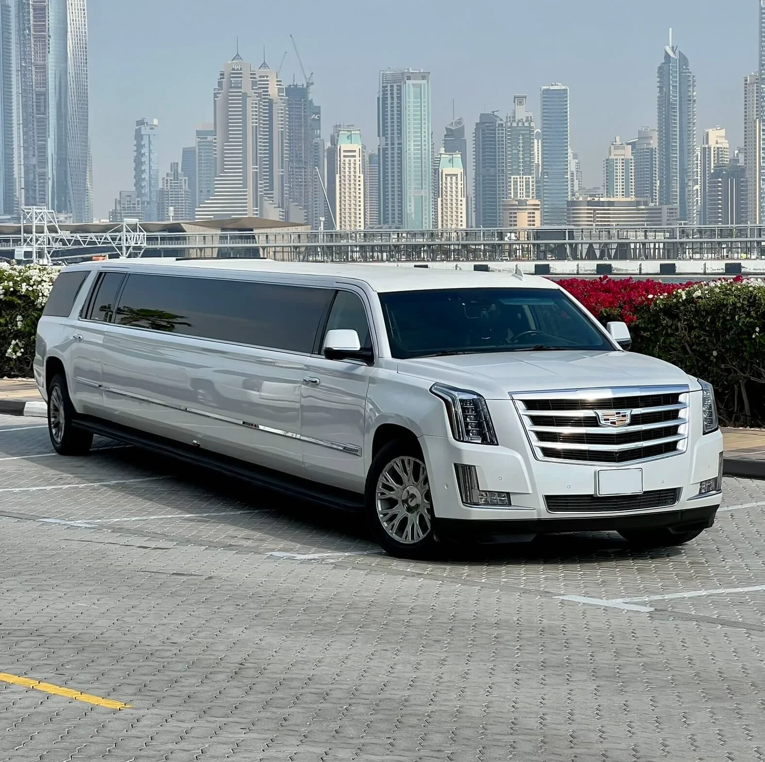 White Panther stretch limousine in Dubai — White Panther limousine — exterior and interior gallery photo 2